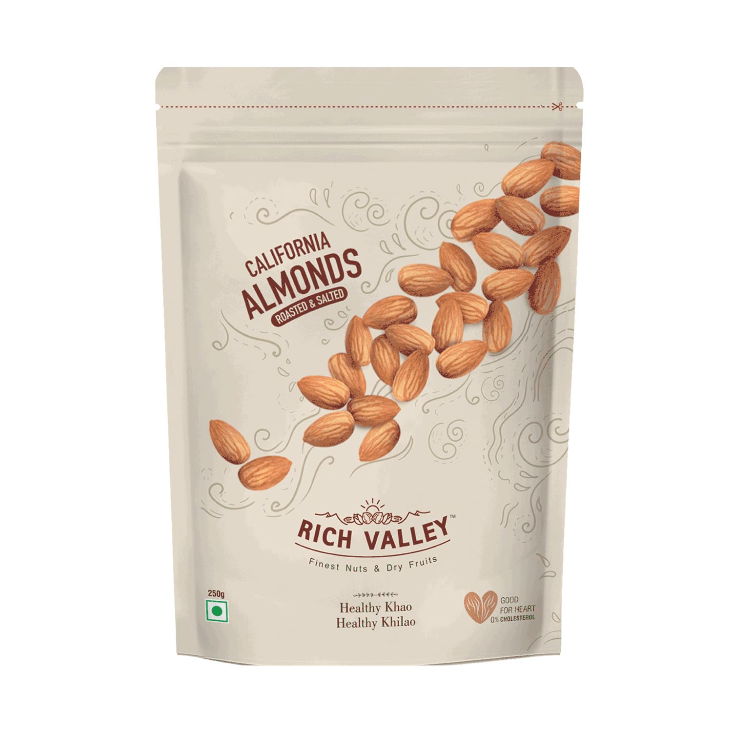Rich Valley 100% Natural Salted and Roasted California Almonds 250 grams Badam High in Fiber & Boost Immunity Real Nuts Perfect for Diwali Gifts (B0D8SX4TSQ) Amazon Price History, Amazon Price Tracker
