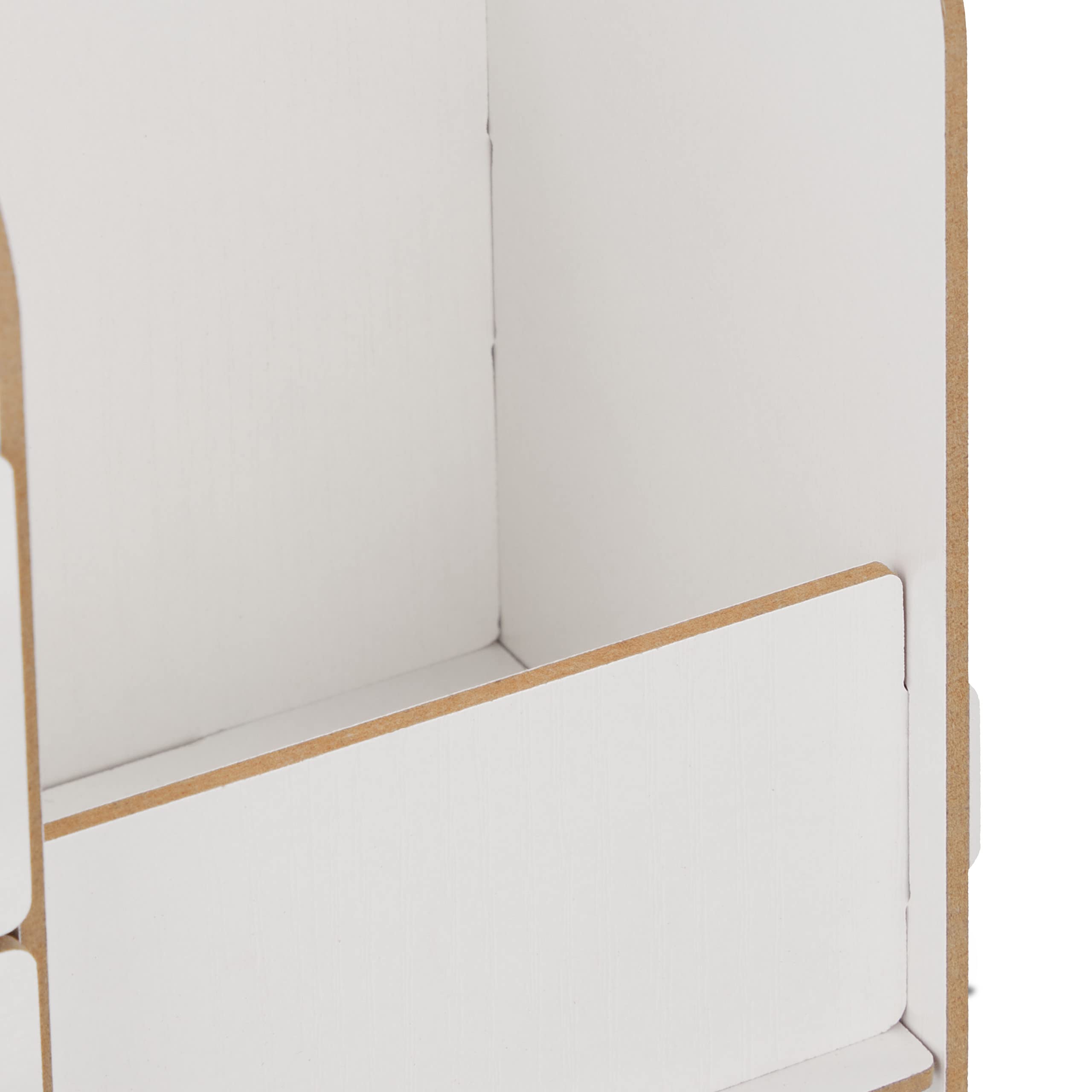 Relaxdays Organizer na biurko, 2 szuflady i 3 przegródki, pojemnik na długopisy MDF, wys. x gł.: 17 x 33 x 19 cm, organizer biurowy, biały