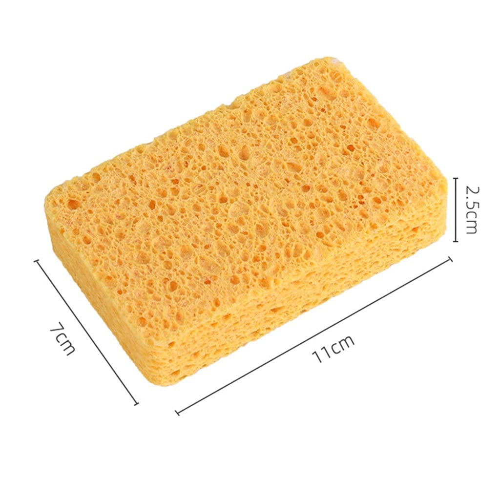 10 Uds. De paño de algodón de Pulpa de Madera Natural, Bloque de Esponja para Limpieza de lavavajillas, Cepillo, Olla, Estropajo de descontaminación de Cocina