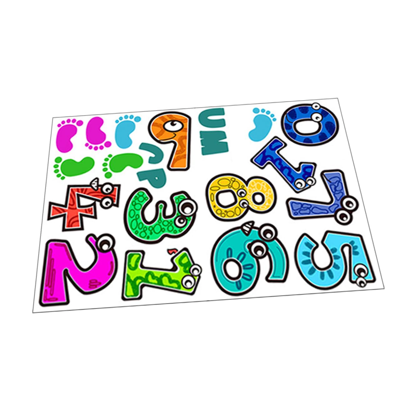 LIOOBO Floor Number Stickers Set Gaming Stickers for Boys Removable Decals Boys and Girls Playroom Decor Cartoon Floor Decals