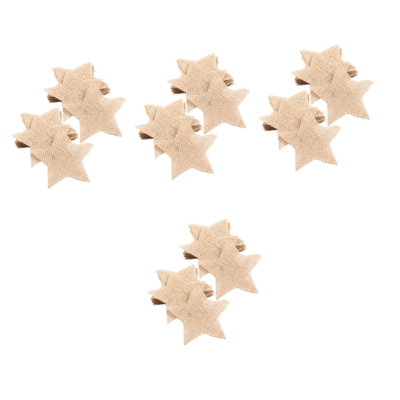 EXCEART 80piezas Decoraciones Navideñas De Lienzo De Yute Cortes De Estrellas Para Manualidades Colgantes Para Árbol Puerta y Ventana