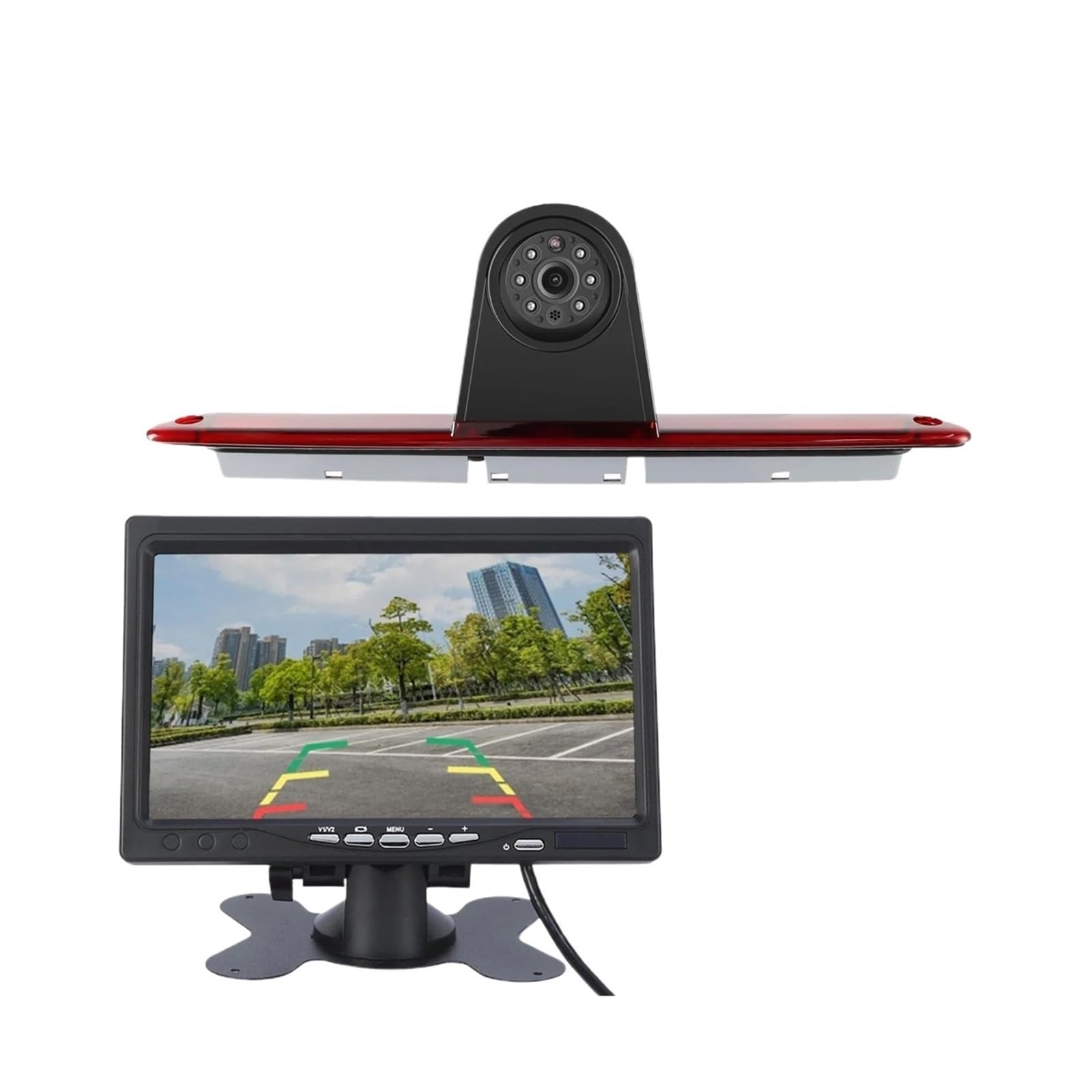 para VW Crafter Caravelle T5/T6 Monitor LCD de 7" + Cámara de visión Trasera Tercera luz de Freno
