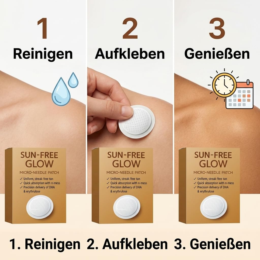 30 Stück Sun Free Glow Patches Bräunungspflaster Bräunungsaufkleber Sun Tanning Patches Bräunungsbeschleuniger-Pflaster Natürlicher Glow