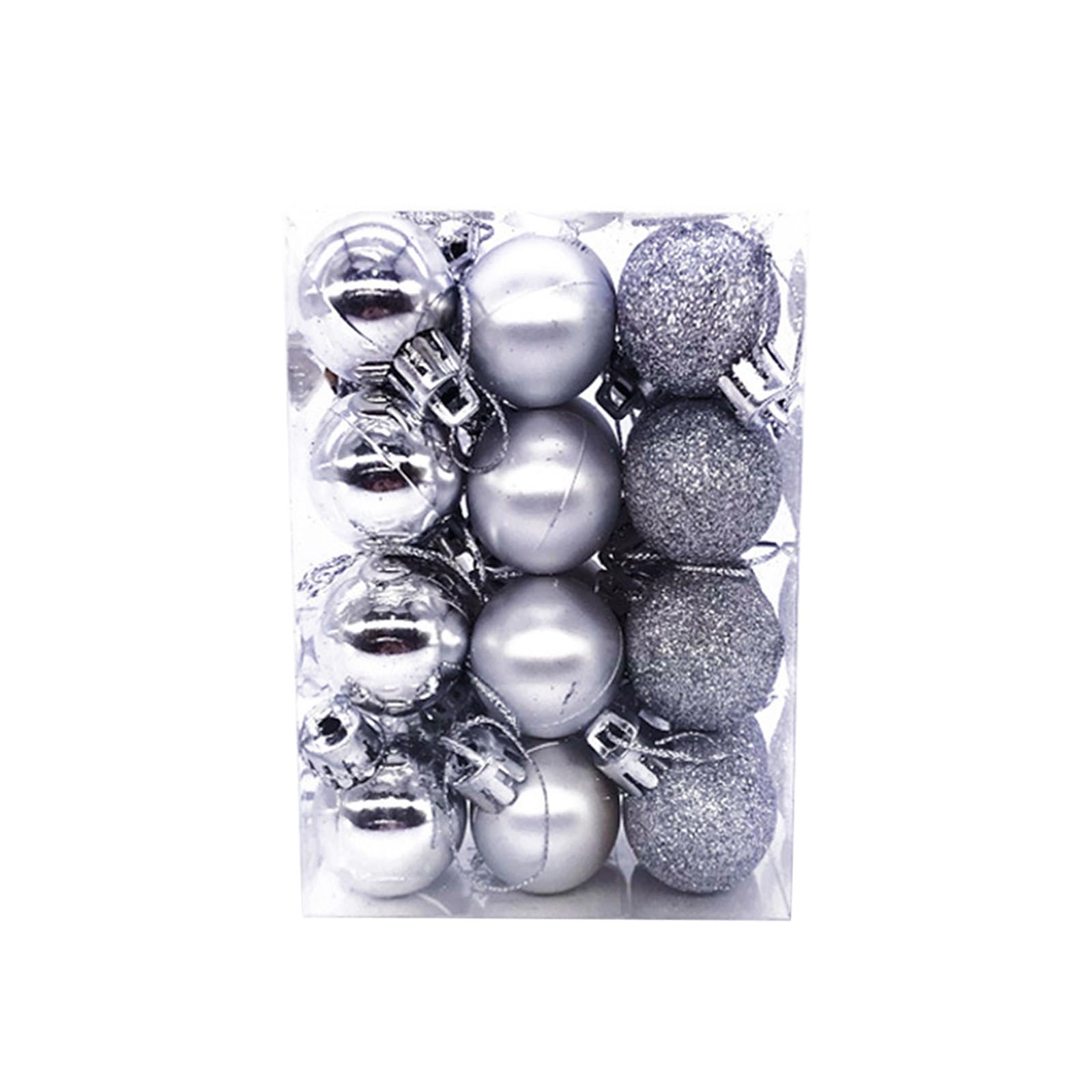 24 Pcs 30mm Christmas Ball Baubles Ornaments for Xmas Tree 3 Style Shatterproof Ornaments Hanging Balls Decoration for Birthday, Halloween, Holiday, Wedding, Christmas Tree Decorations