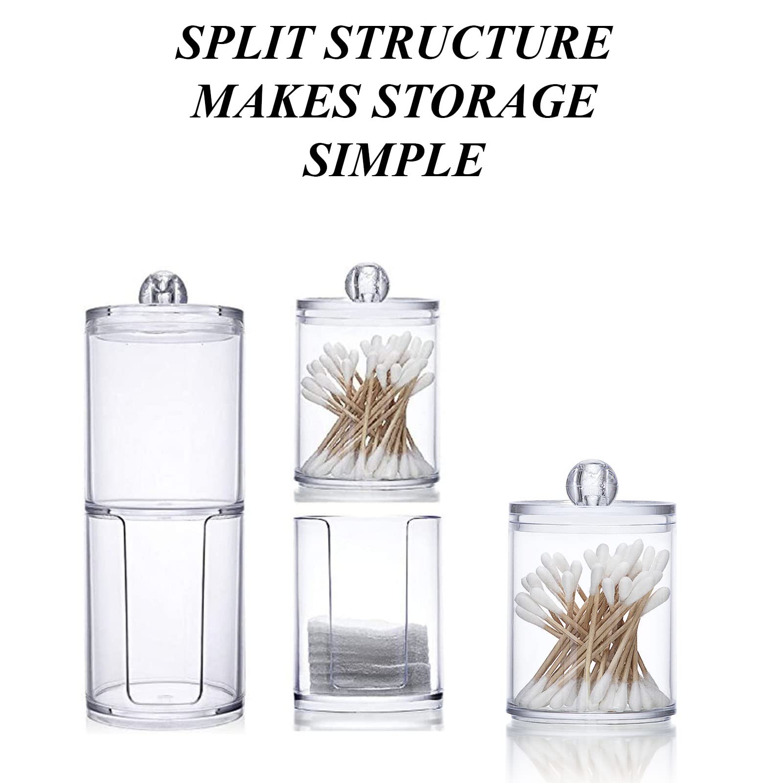 Porta Dischetti Di Cotone In Legno E ABS - Dispenser Con Ventosa | Organizer Da Bagno - Foto 10