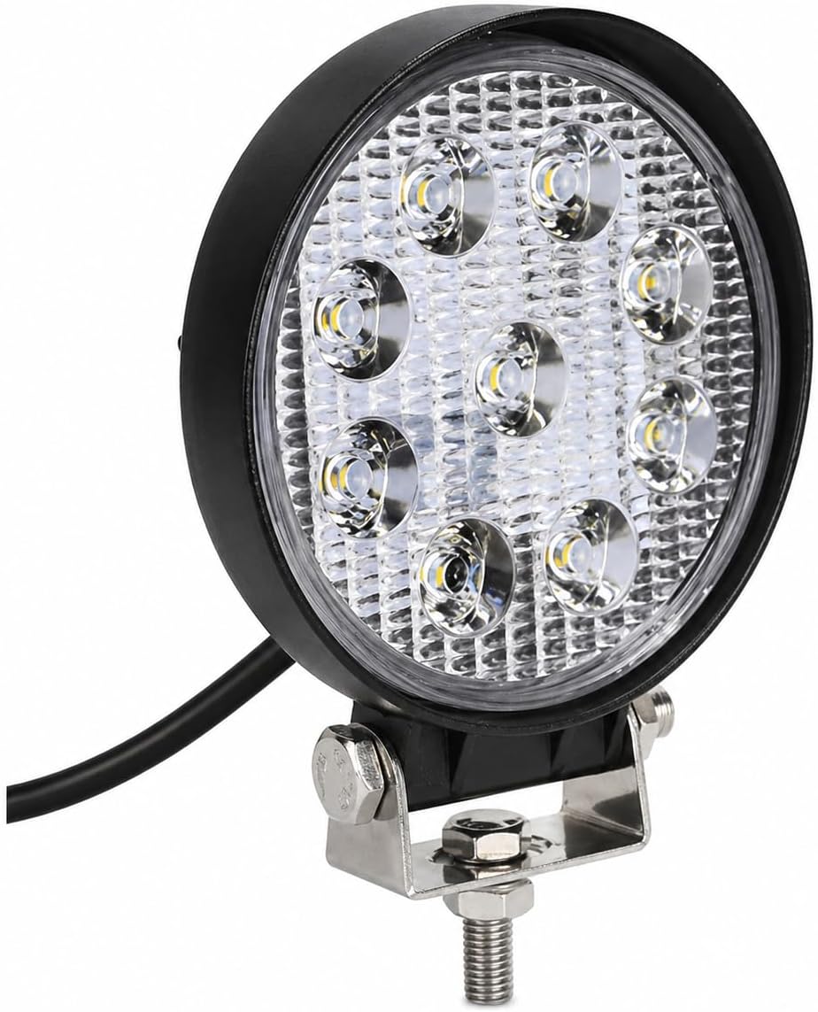 Round LED Head Lamp Light 12-80 Volts Forklift Truck Heavy Equipment Tractor Universal