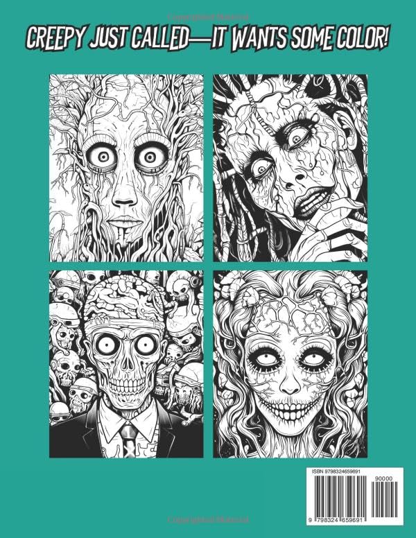 Cute and Creepy Voodoo Coloring Book for Adults: Black Witchcraft and Dark Magic Designs of Witch Girls and Demons, Intricate Spooky and Scary Gothic ... Unleash Your Inner Darkest Powers with Color! image 3