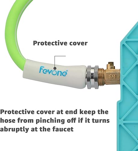 Miniatura 5 de Fevone Manguera de jardín de 75 pies, manguera de agua resistente de 58, manguera de jardín flexible y ligera de 75 pies, accesorios sólidos de 34,