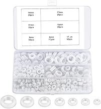 260 Pièces Passe Fils Caoutchouc Assortiment, Œillets en Caoutchouc, 7 Tailles Joints Toriques Rondelles pour Fils, Prise et Câble (Blanc)