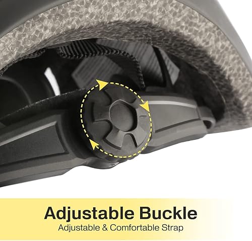 Miniatura 7 de Besmall Casco de bicicleta para hombres, mujeres y adultos con luz trasera LED, casco de ciclismo ajustable para viajes urbanos, cascos de bicicleta