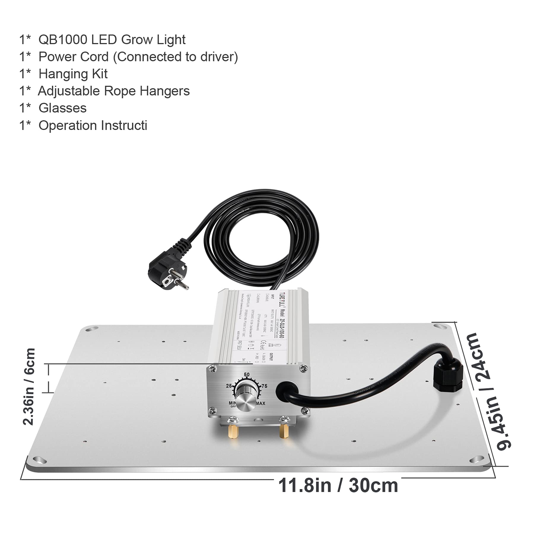 LED Pflanzenlampe 1000W LED Grow Lampe vollspektrum pflanzenlicht und Dimmbarer Funktion LED Grow Light Wachstumslampe für Hydroponik Gemüse und Blumen Zimmerpflanzen