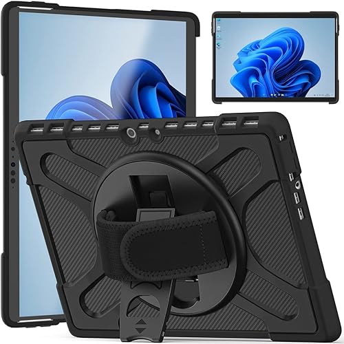 ZenRich Surface Pro 8 - Funda resistente de 13 pulgadas 2021 para Surface Pro 8 con soporte y correa de mano, resistente a los golpes, compatible