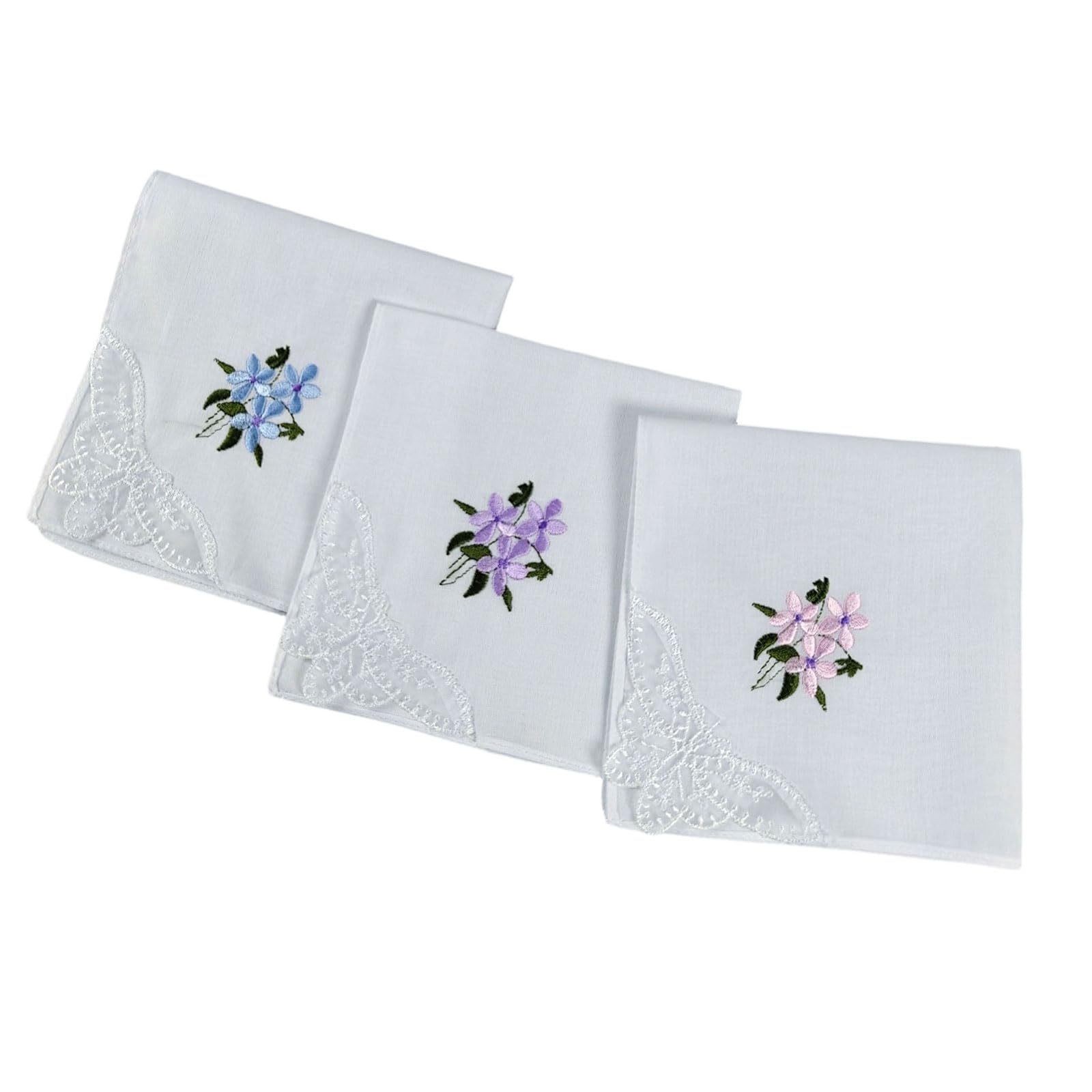 YROHGKPN Handkerchiefs Featuring Beautiful Embroidery Patterns Soft Sturdy and Portable Ladies Cotton Handkerchief