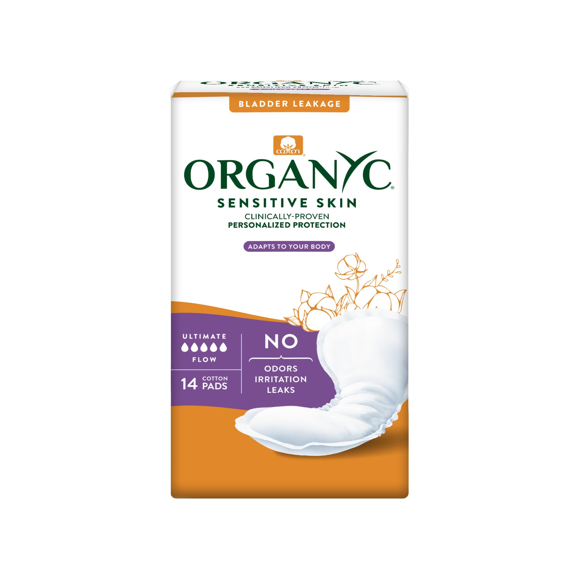 Organyc – 100% Organic Cotton Light Incontinence Pads for Bladder Leaks, FSA/HSA Eligible, Ultimate Flow, 14 Count-picture-28