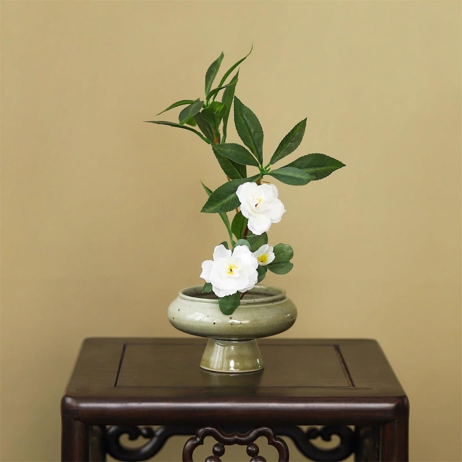 Sottovasi per Piante Vassoio raccogli Gocce Alto in Ceramica da Tavolo, for composizioni Floreali Cinesi, for Interni ed Esterni