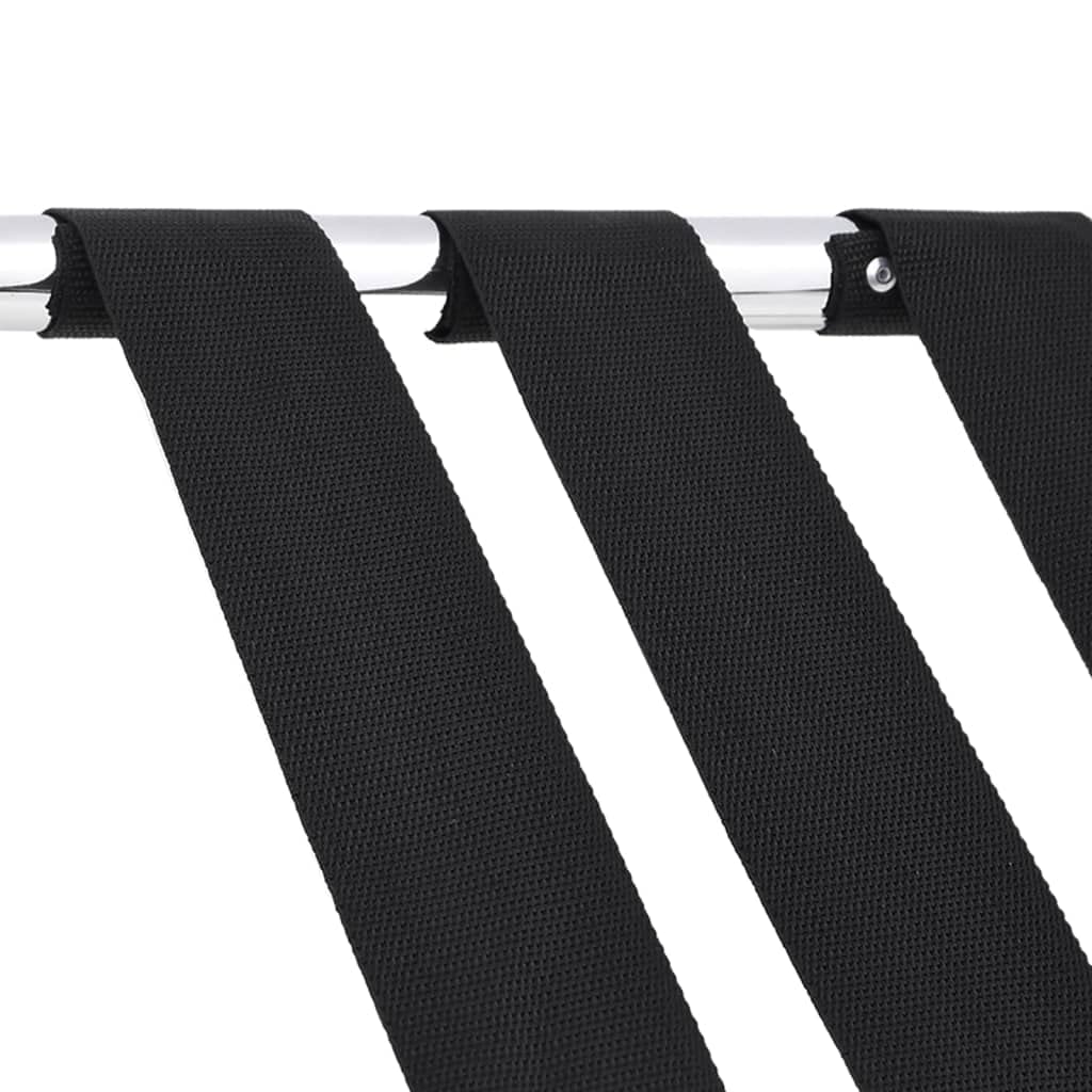 vidaXL Soporte para Maletas Taburete Equipaje Hoteles Almacenamiento Dormitorio Habitación Posadas Hostales Negro y Plateado 56x40x49 cm