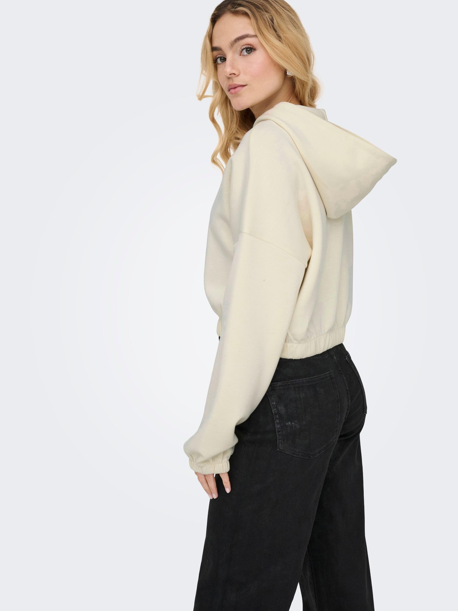 ONLY Onlscarlett LS Elastic Zip Hood Swt Noos Onlscarlett LS - Felpa con Cappuccio e Cerniera Elastica Swt Noos Donna (Pacco da 1)