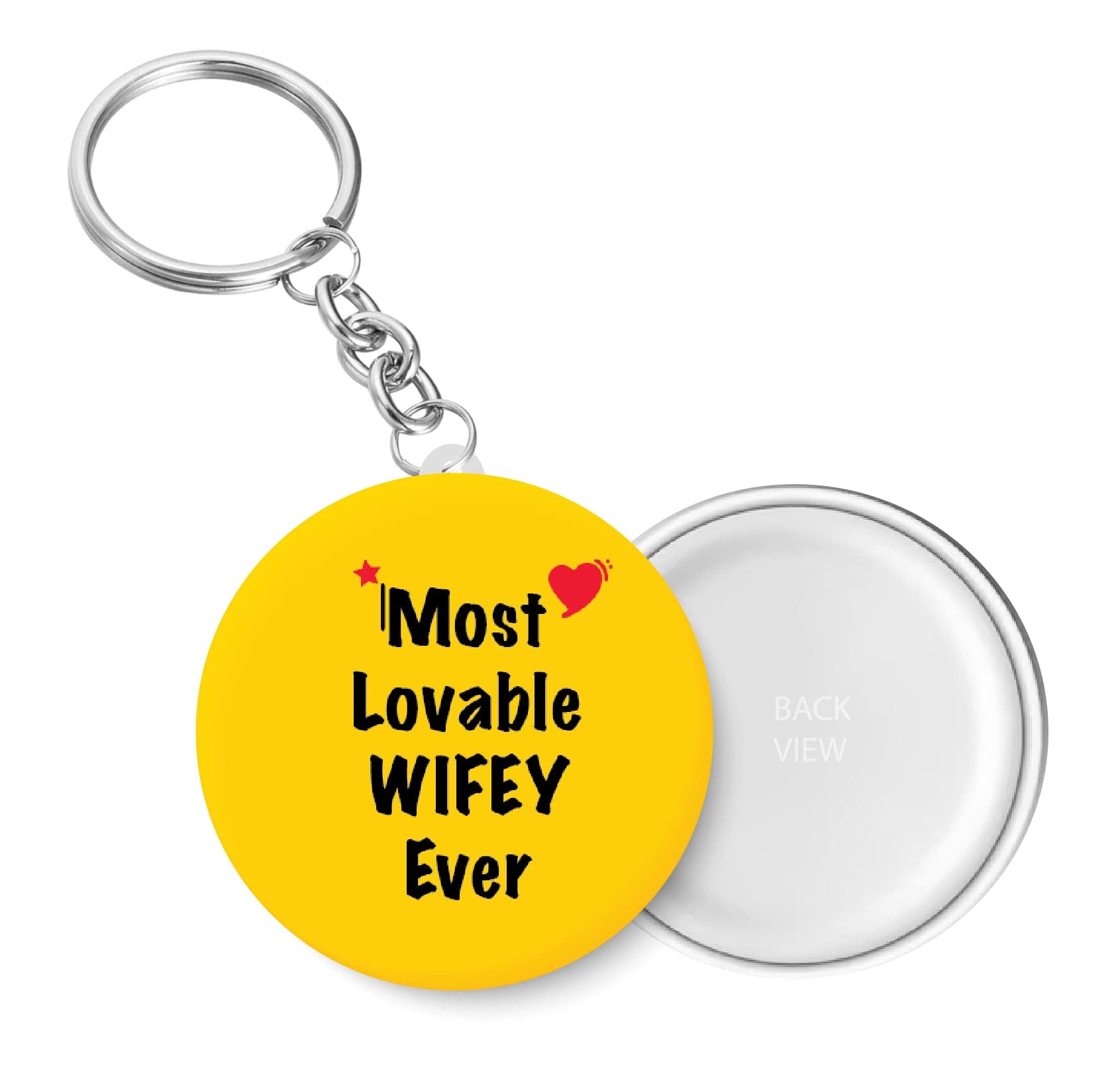 Most Lovable Wifey Ever I Relationship I Key Chain (Plastic, Multicolor, 44MM)-image-24