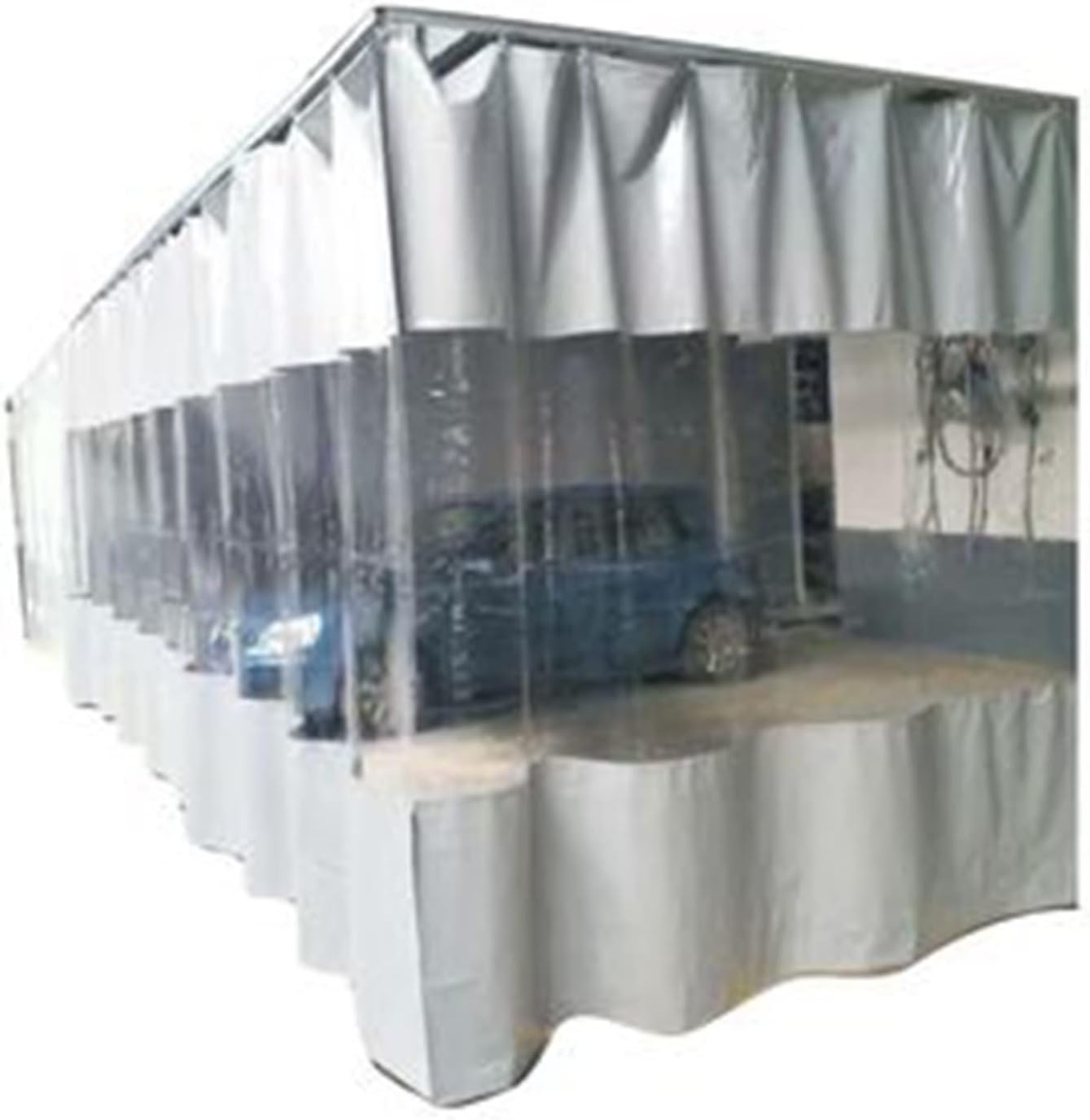 透明カーテン 洗車室仕切りカーテン、プラスチックPVCバルコニーレインクロス、ポーチガレージ、0.5mm頑丈な防水洗車仕切りカーテン