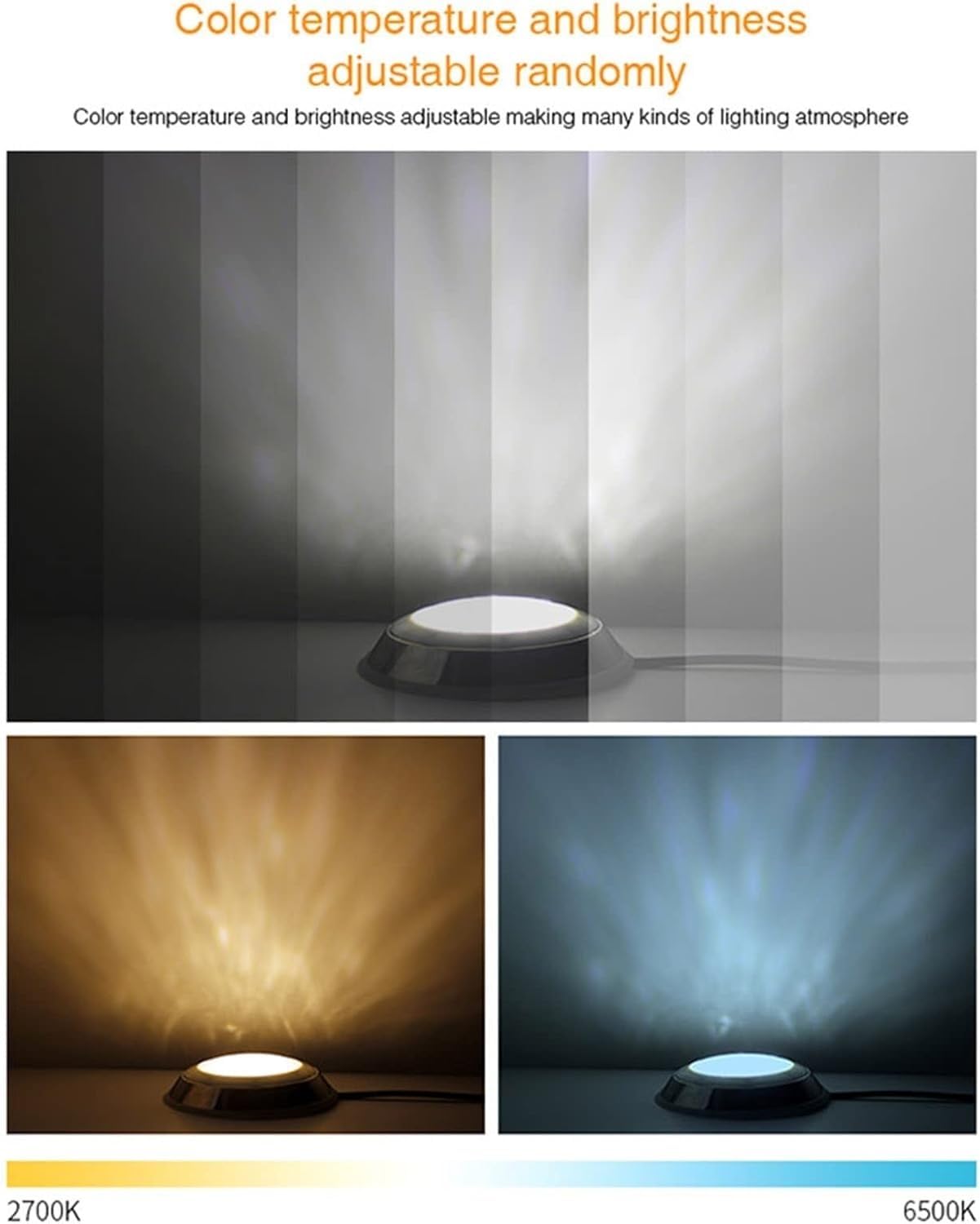 Faro Subacqueo A LED Ad Anello per Fontane, Illuminazione per Piscine in Acciaio Inossidabile con Grado di Protezione IP68, Luce Subacquea da Incasso A 12 V CA(RGB,24w)