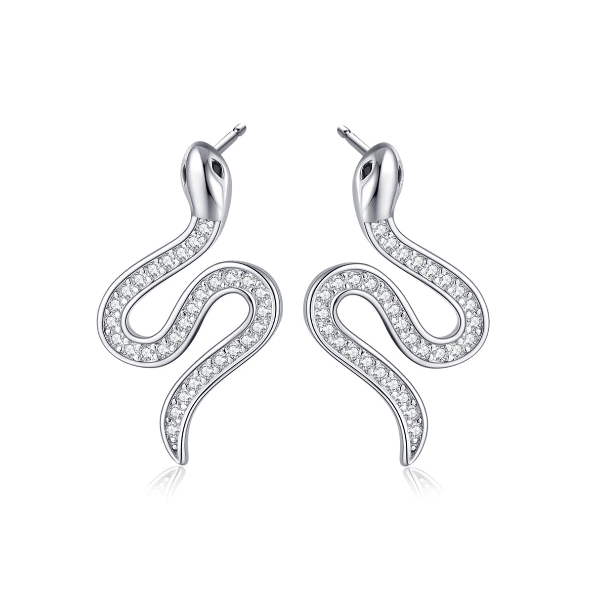 Pendientes de tuerca de plata de ley con circonitas estilo punk chic 7