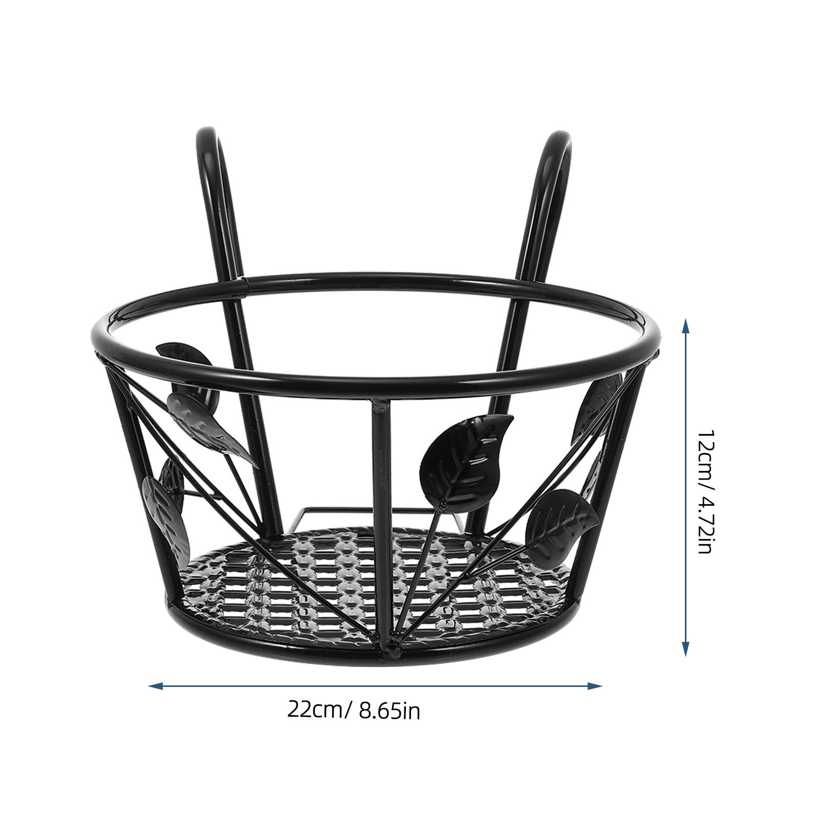 OSALADI 4 Piezas Soporte Colgante para Maceta de Hierro Diseño de Hoja | Negro, Acabado Mate Recubrimiento en Polvo, Uso Exterior y Pared, Instalación Sencilla