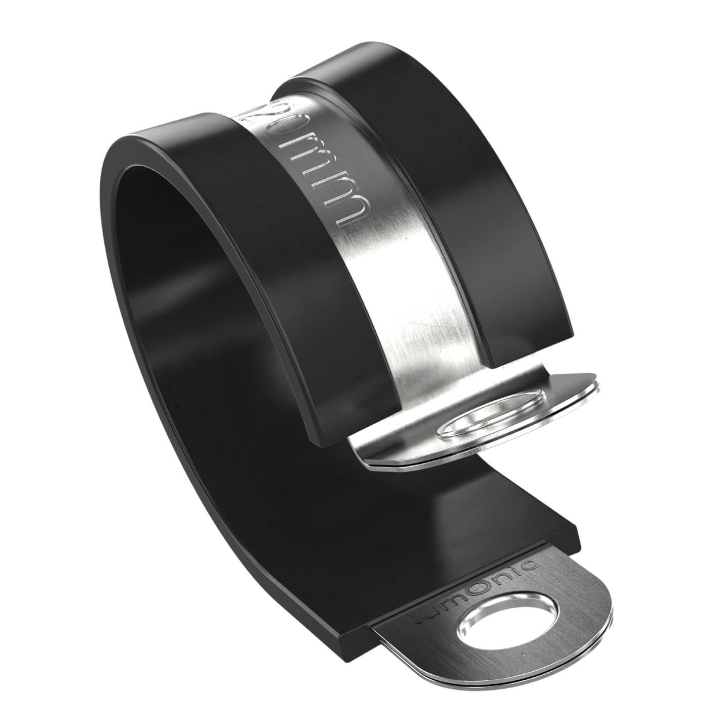 Lumonic Schwarz 5X 20Mm Pipe Clamps With Rubber Insert Stainless Steel V2a I Cable Clamps For Crimping And Clamp For Hole 20Mm, Pipe Clamps, Clamp