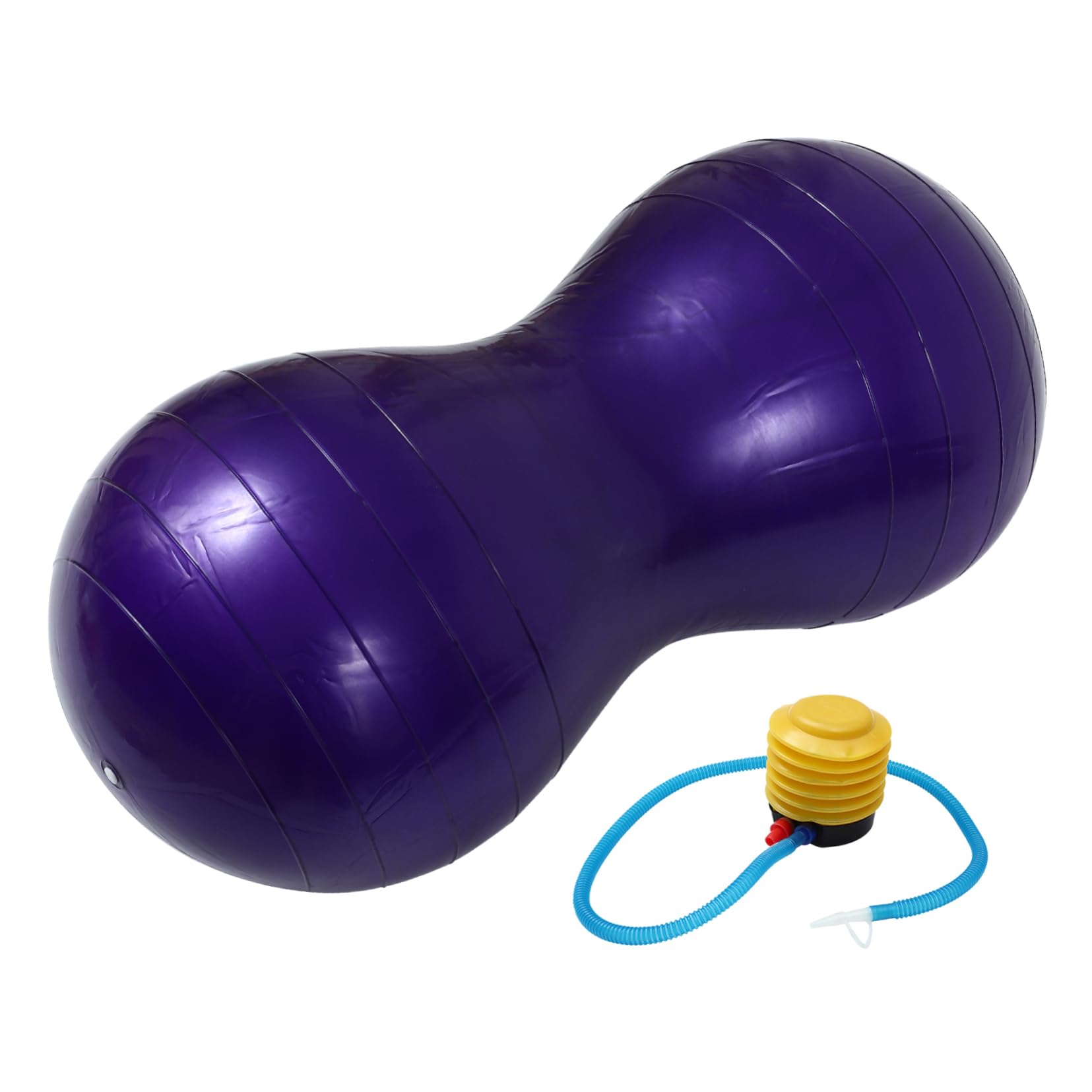 Lila Gymnastikball aus PVC Anti Burst 45x70cm mit Pumpe für Yoga Fitness und Tanz