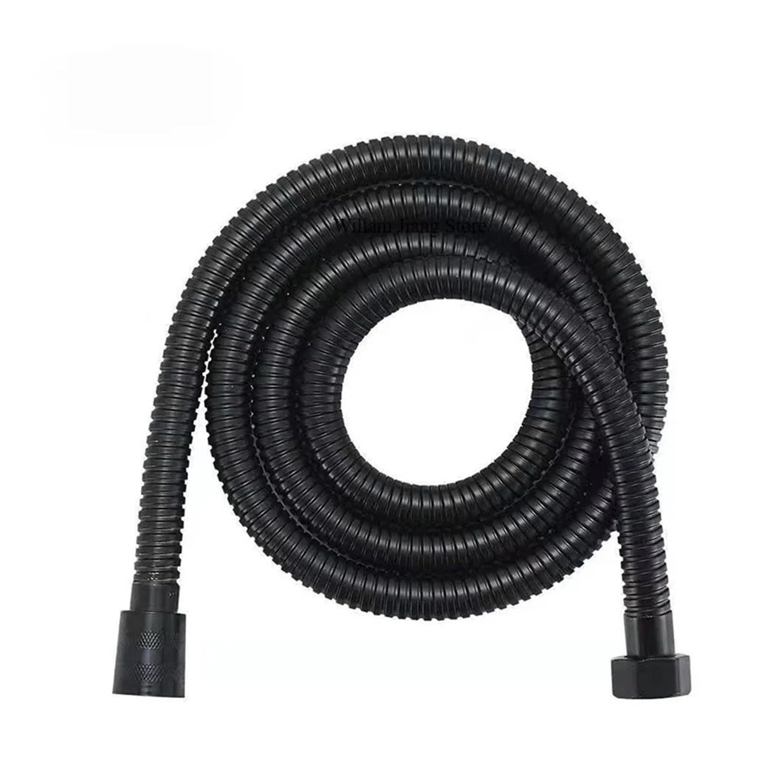 Shower Hose 1.5M Black/Silver Flexible Shower Hose Stainless Steel Long Bathroom Shower Pipe Extension Bathroom Accessories(Black,1.5m)