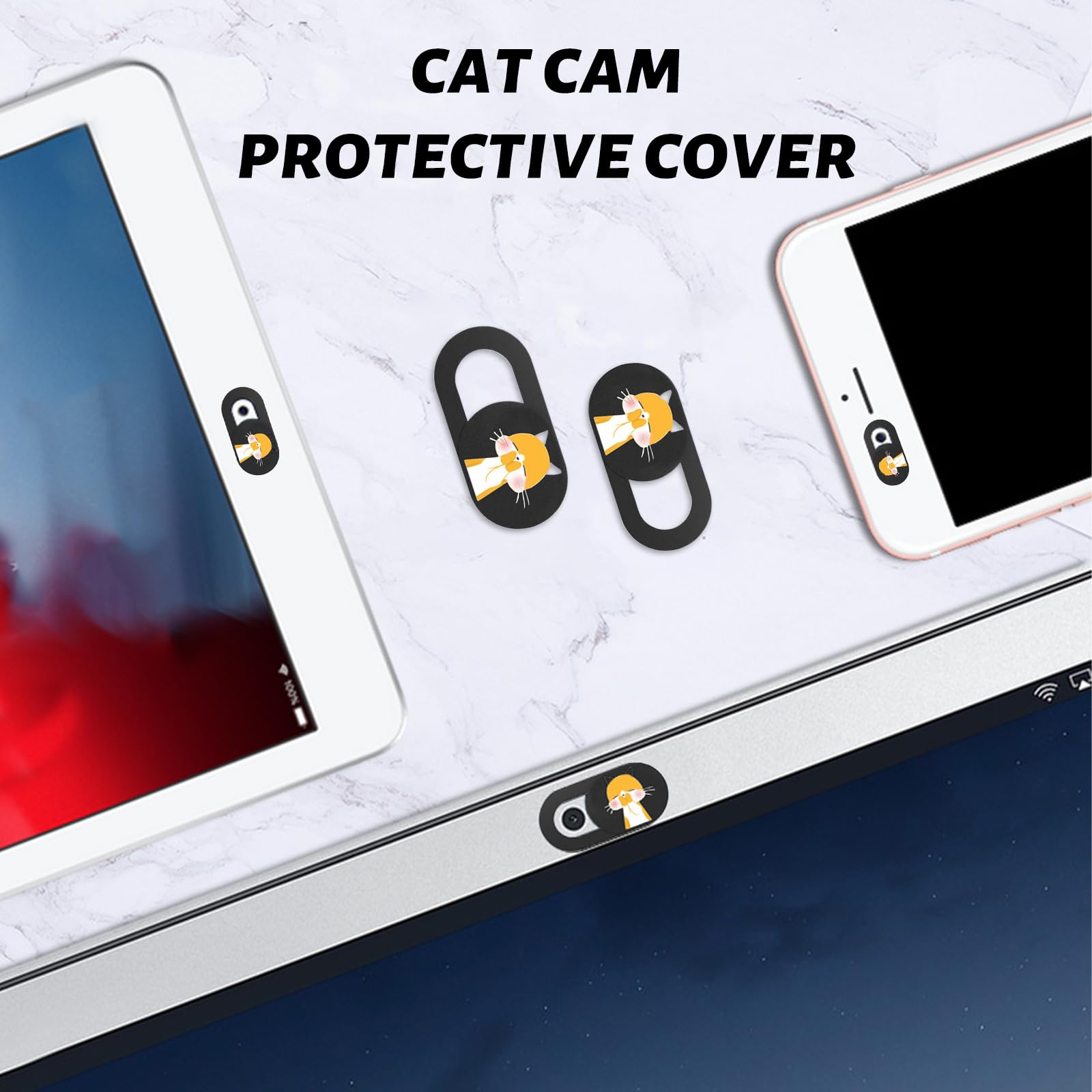 CATOR 6 Pezzi Webcam Cover Ultra Sottile per Laptop PC Tablet Smartphone