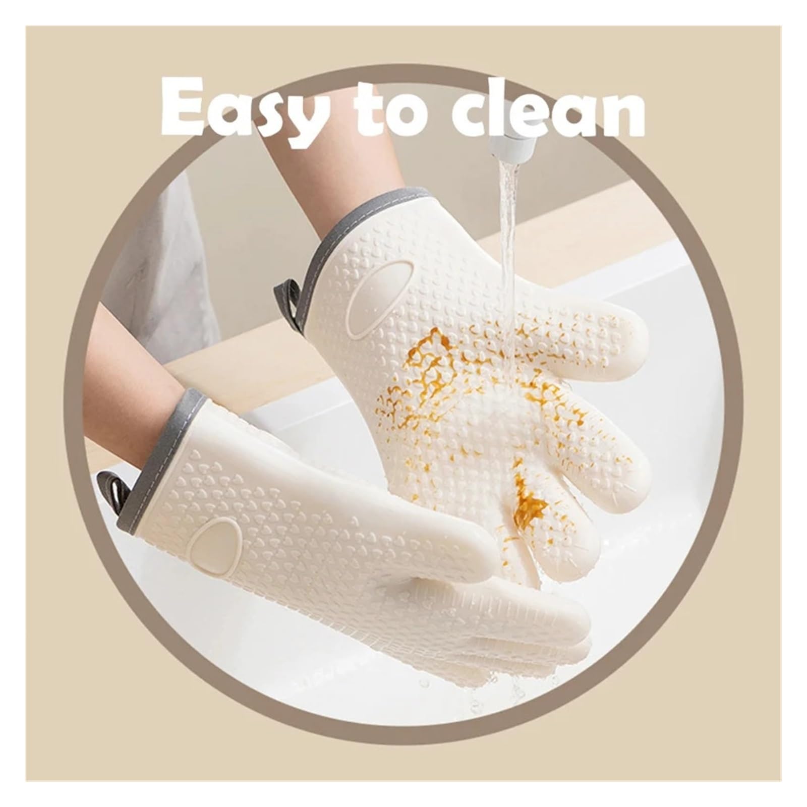1/2 Guantes de Silicona Gruesos for Hornear, Resistentes al Calor, Impermeables, Antideslizantes, for Horno y microondas para Asar, Cocinar y Hornear(Green-2pcs)