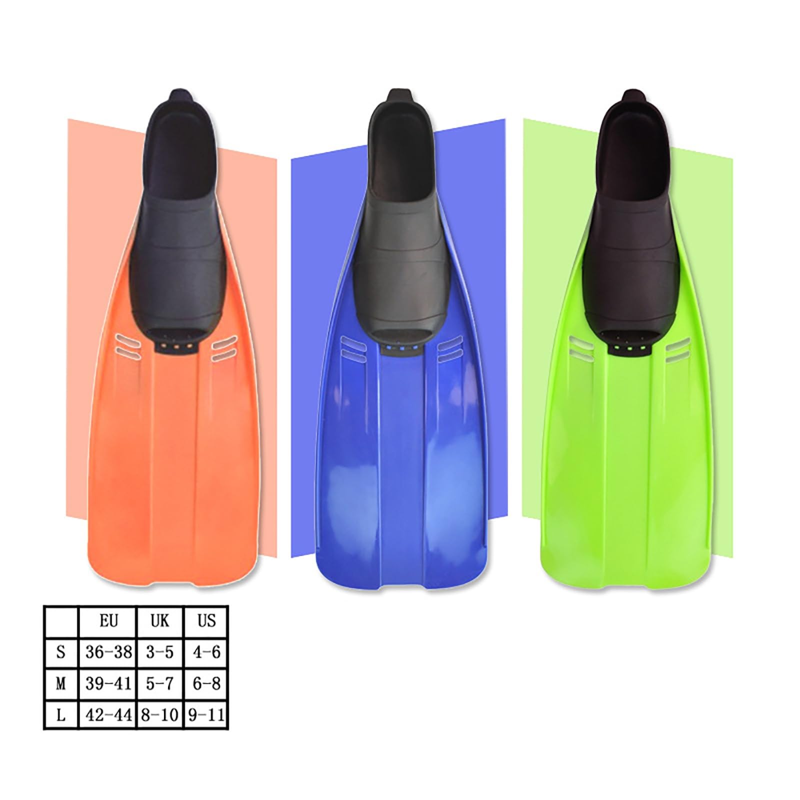 Flossen Schwimmflossen-Set, Fußtauchschuhe, Flossen, Schnorchel-Set(Grün,M)
