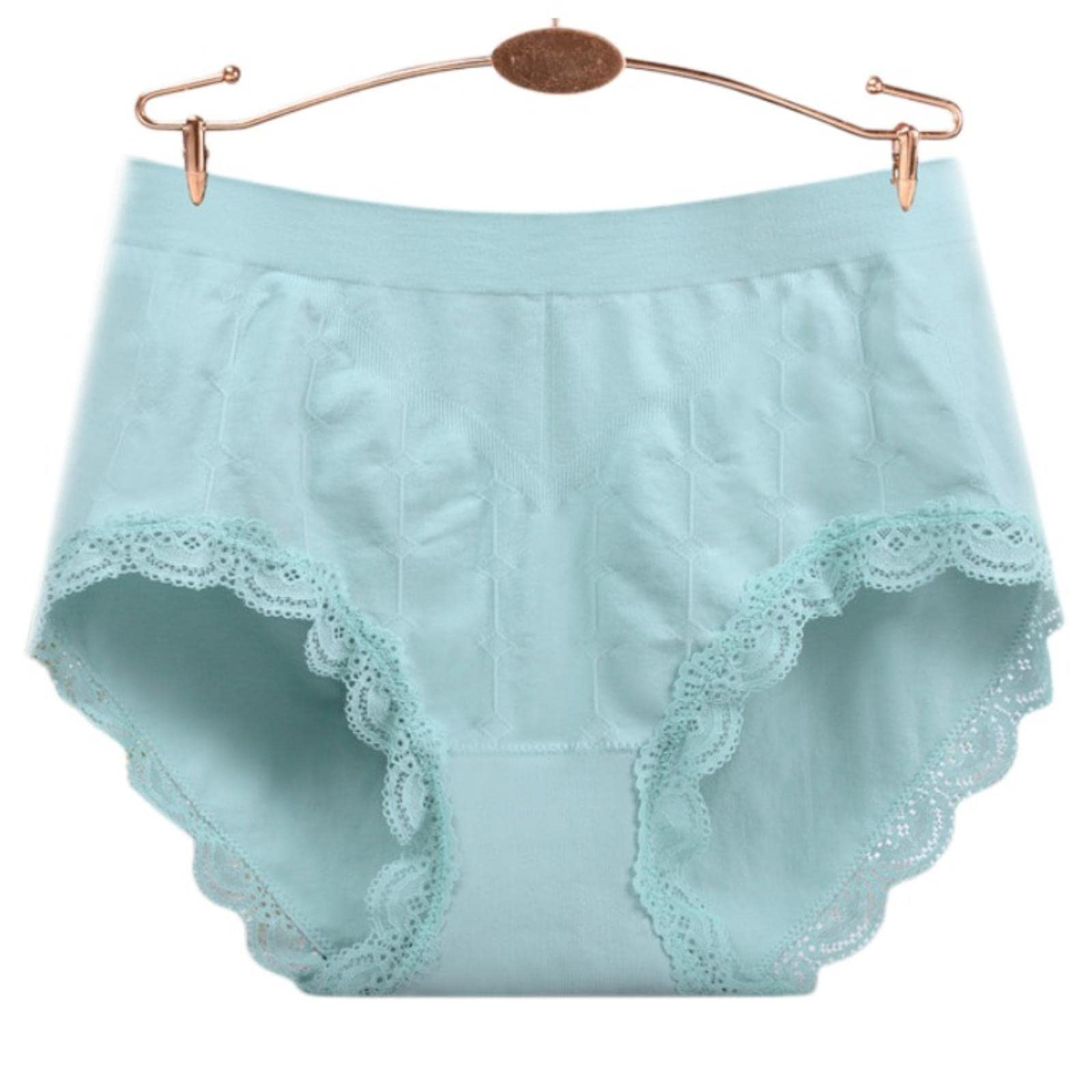 Pełne majtki z wysokim stanem 3 szt. wysoki stan plus size bawełniane majtki damskie damskie - błękitne, XXL 55-65 kg
