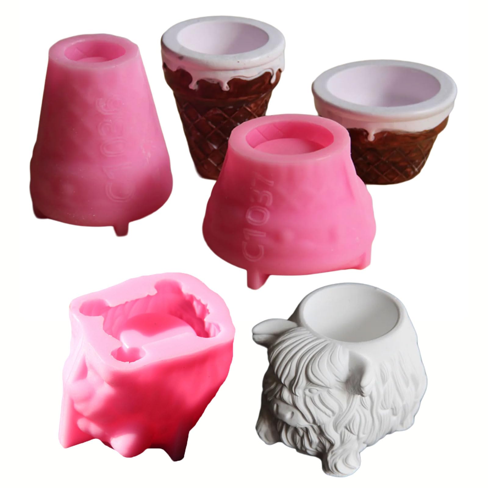 Stampo per fioriere in silicone facile da staccare, candela unica a forma di mucca, barattolo per creare forme artistiche per la casa, facile da staccare