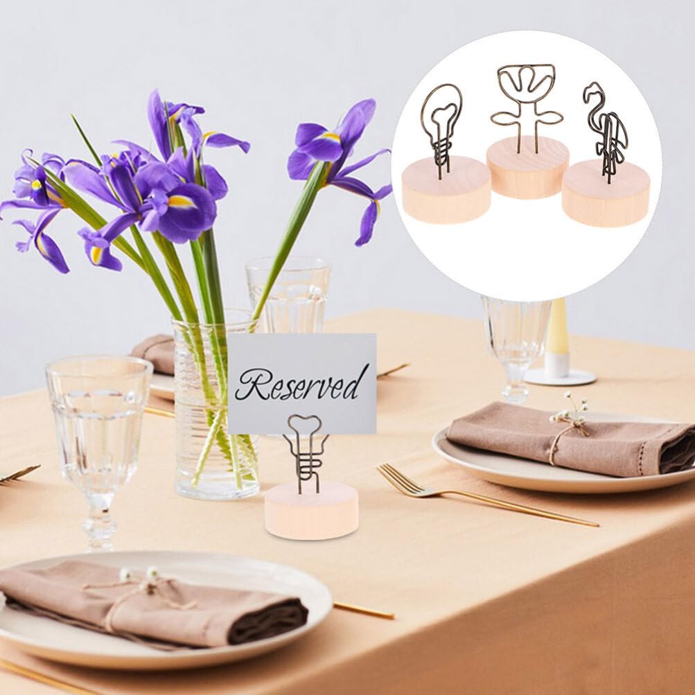 COHEALI 30Pcs Photo Holder Clip Stands Place Card Clips with Stable Base Wedding Table Number Holders 2