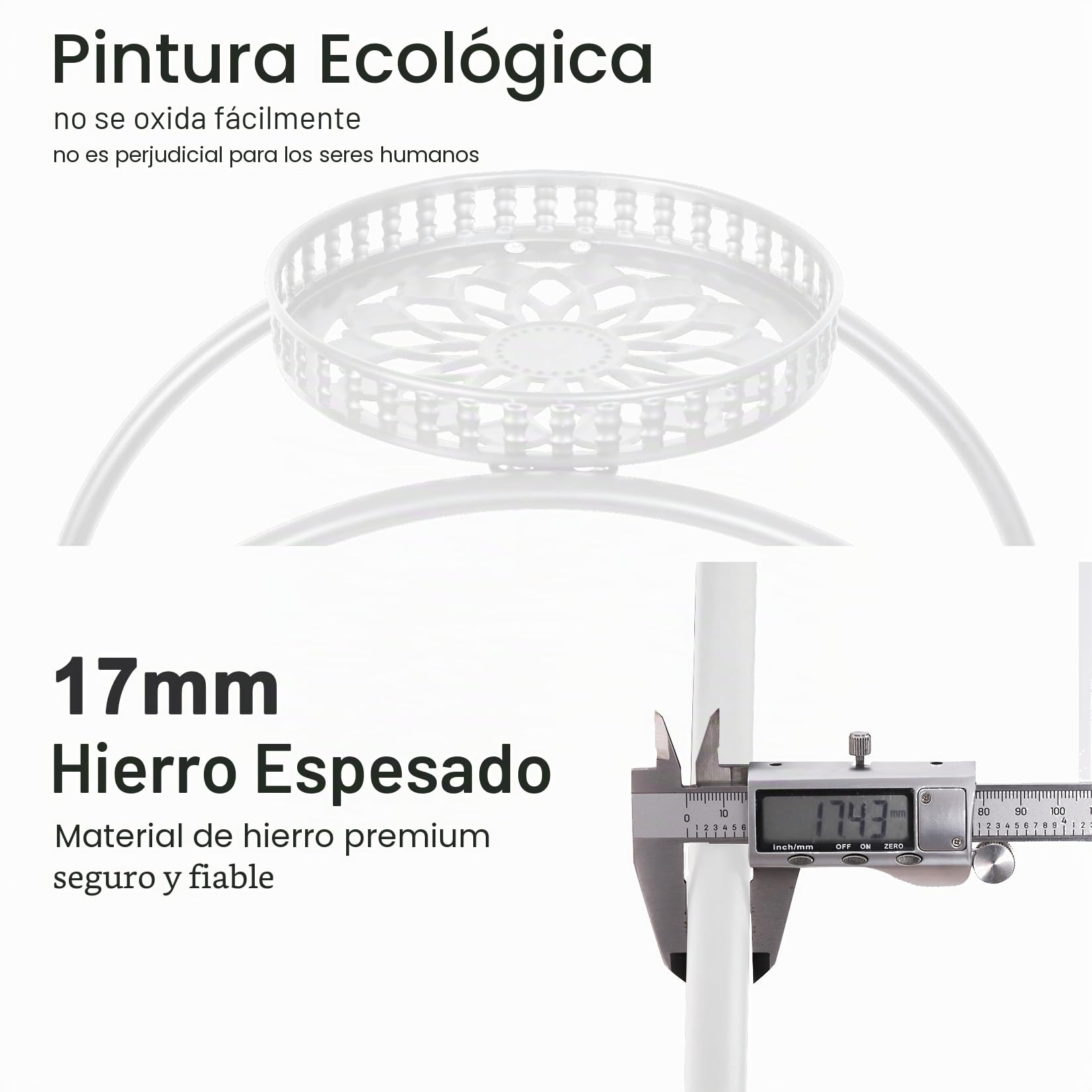 unho Estanteria para Macetas de Metal con Ruedas, Soporte para Plantas de 6 Niveles con Ruedas Universales Soporte Macetas Exterior Interior para Salón Balcón Terraza Patio, Blanco