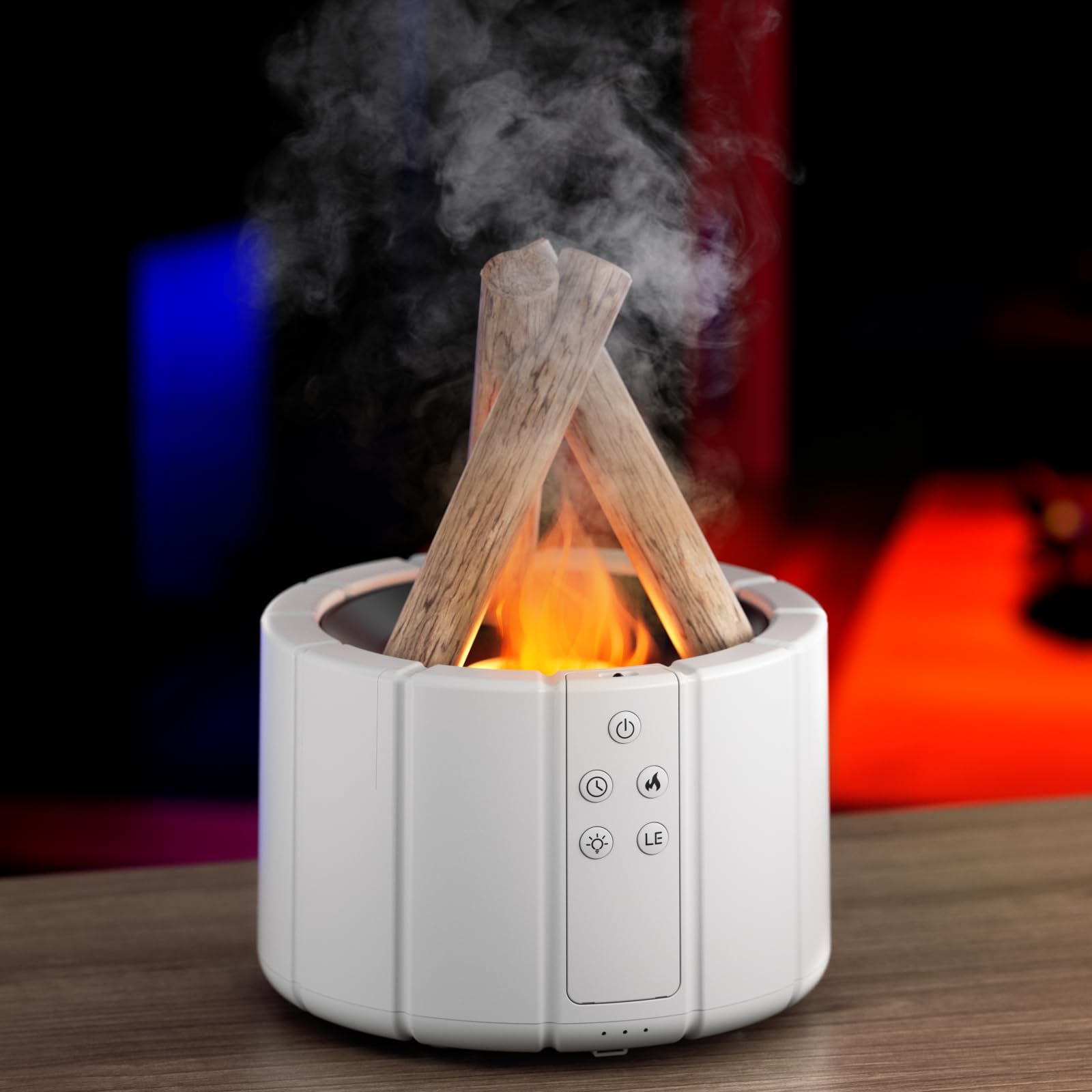 Bonfire Humidifier 250ML with Remote Control, Silent Flame Diffuser Aromatherapy Scented Oil Diffusers Timing With Bonfire Shape Warm Light And 7 Colorful Lights