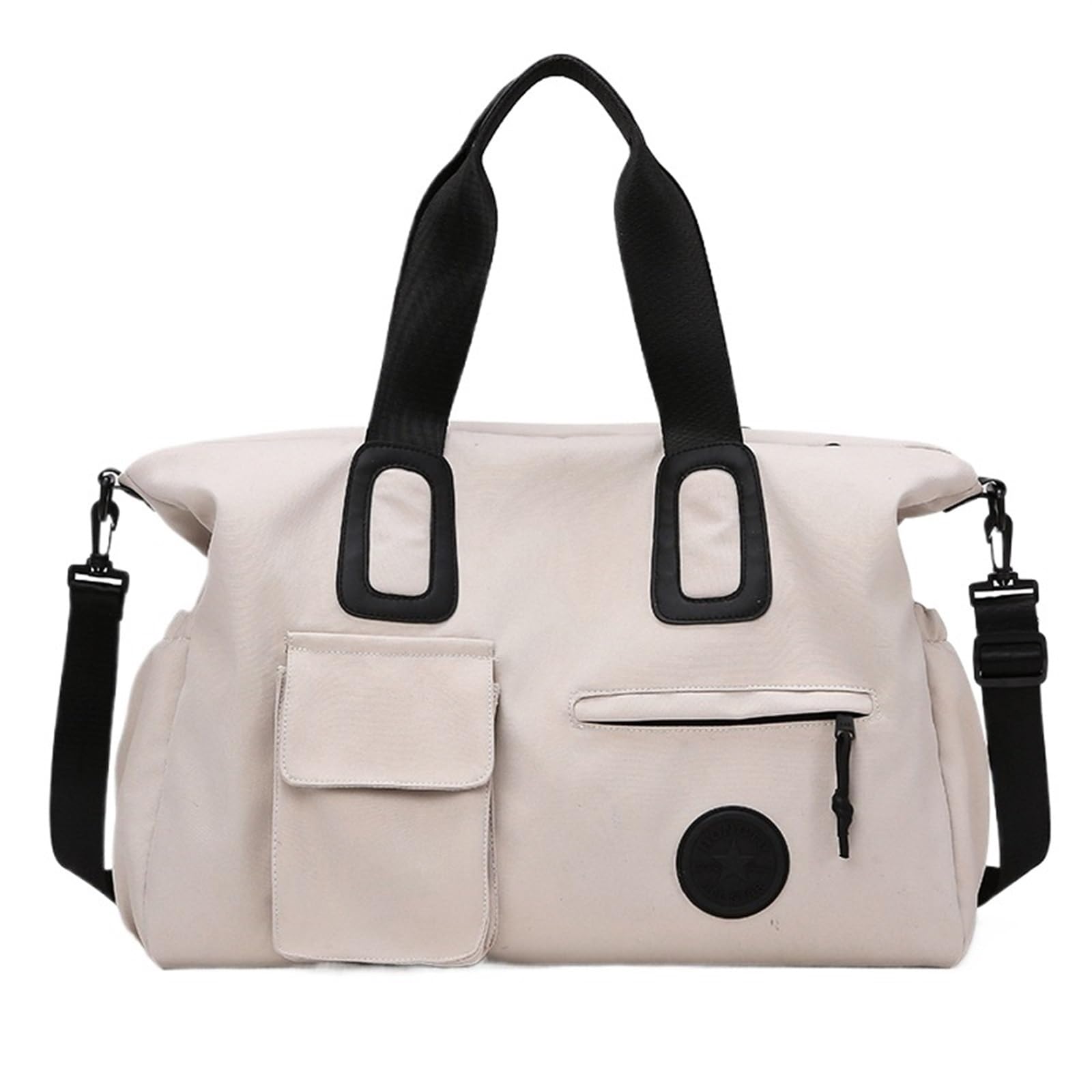 Borsone da Viaggio Borsa Da Viaggio A Mano, Grande, Da Donna, For Palestra, Fitness, Casual, Sportiva, Yoga, Borsa A Tracolla, Zaino Da Viaggio D'affari(Beige)