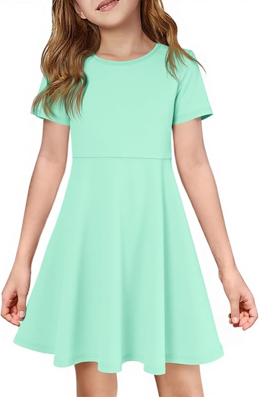 Girls Summer Short Sleeve Dress 5-14 Years