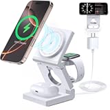 3 in 1 Wireless Charging Station for Apple Multple Devices - Foldable Magnetic Wireless Charger Dock -Travel 18W Charging Pad for iPhone 17 16 15 14 13 12 Pro&sol;Pro Max&sol;Plus&sol;Watch & Airpods All Series