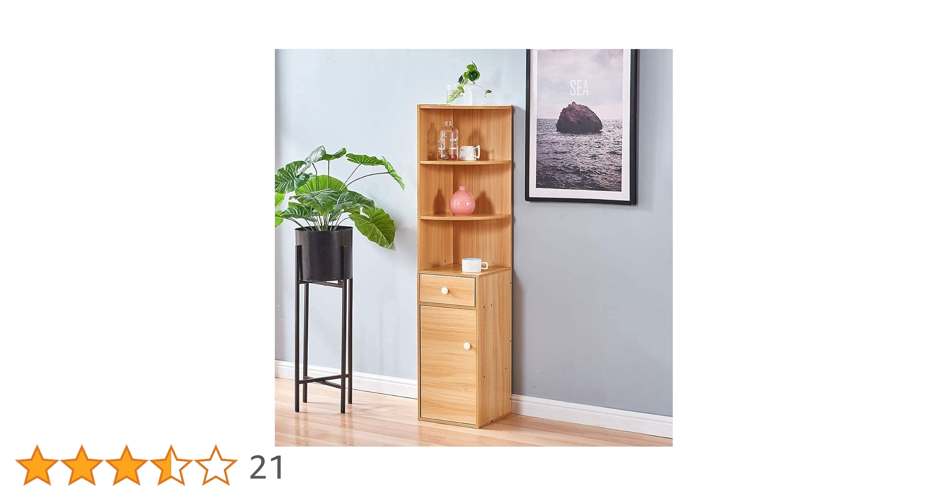 Amazon｜HUISEN&HosHoコーナー収納棚 スリム本棚 コーナー設置可