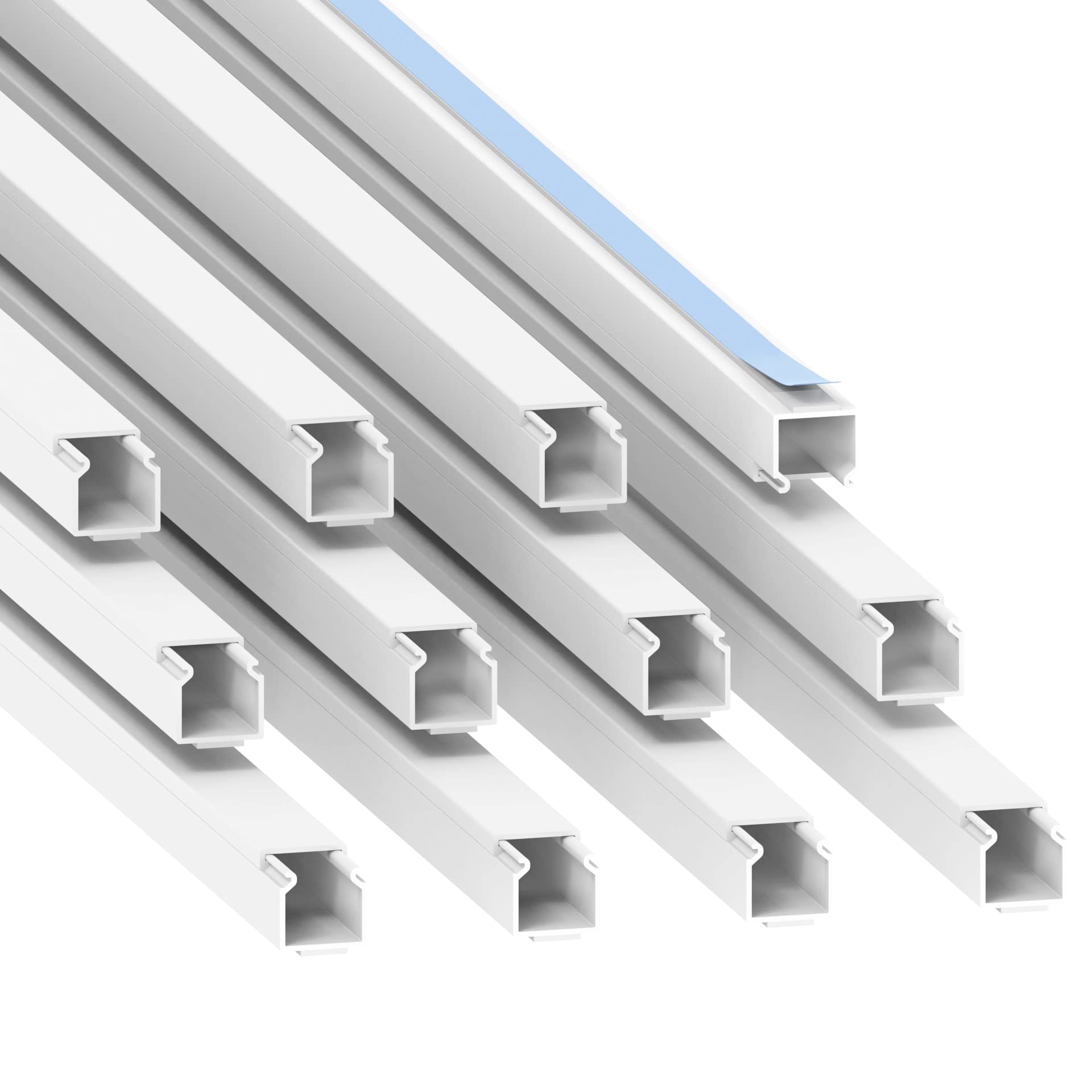 Conducto para Cables Habengut (Autoadhesivo) 15x15 mm de PVC, Color: Blanco, Longitud 12 m (12 x 1 m de Longitud)
