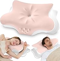Vista 11 de Almohada cervical para el cuello para aliviar el dolor, almohada ergonómica de espuma viscoelástica para dormir de lado con contorno, almohada