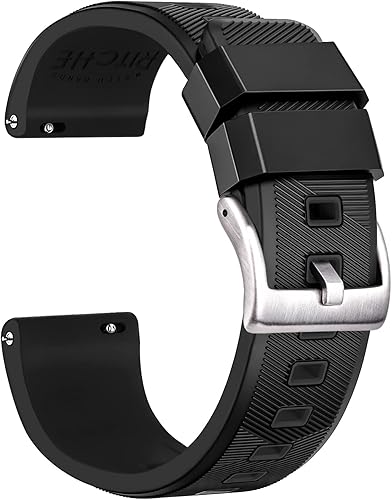 Ritche Correa de reloj de silicona para regalo de Navidad, 0.709 in, 0.787 in, 0.866 in, 0.945 in, correa de goma de liberación rápida para hombres