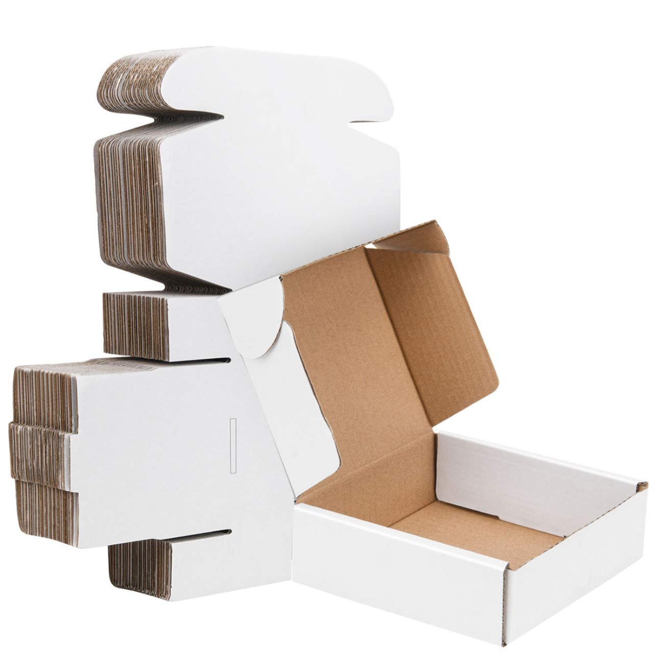 5x5x2 Inch Small Shipping Boxes - White Cardboard Corrugated Mailing Box 40 Pack Literature Mailer Box For Small Business (White)