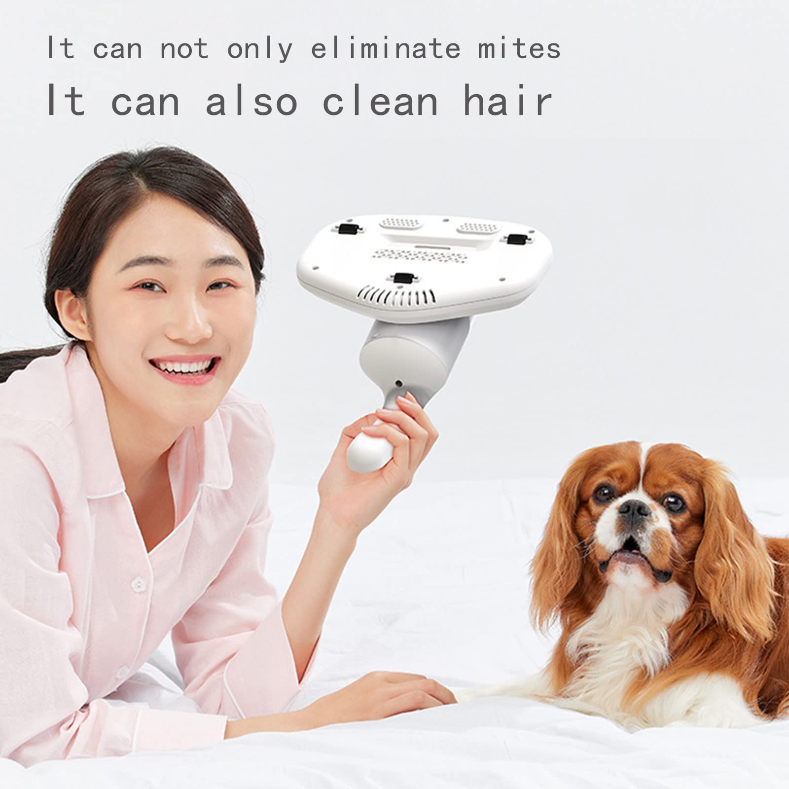 Aspiradora, Limpiador de Cama con 2 Modos, Aspiradora Du-St, Suciedad, Agitación de Alta Potencia, Pelo de Mascotas con 6000 Agitación por Minuto, Filtro Lavable, Ideal para Sofá, Cama, Alfo