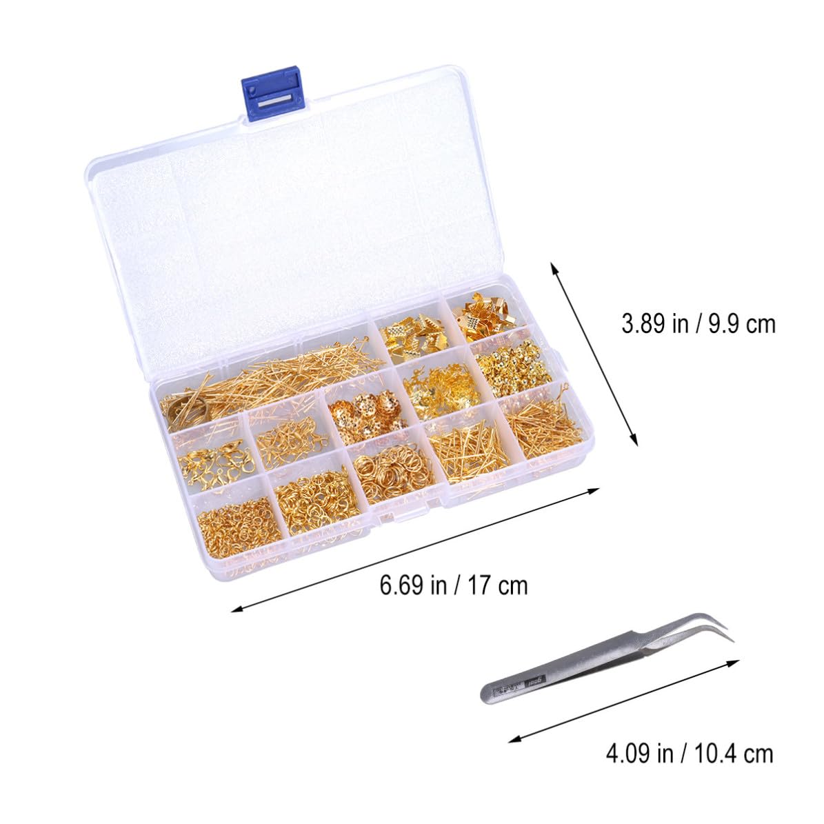 Healeved Kit D'apprêts de Bijoux en Métal pour DIY Pinces Rondes et Diagonales, Accessoires Complets pour Création de Bracelets et Colliers Artisanaux