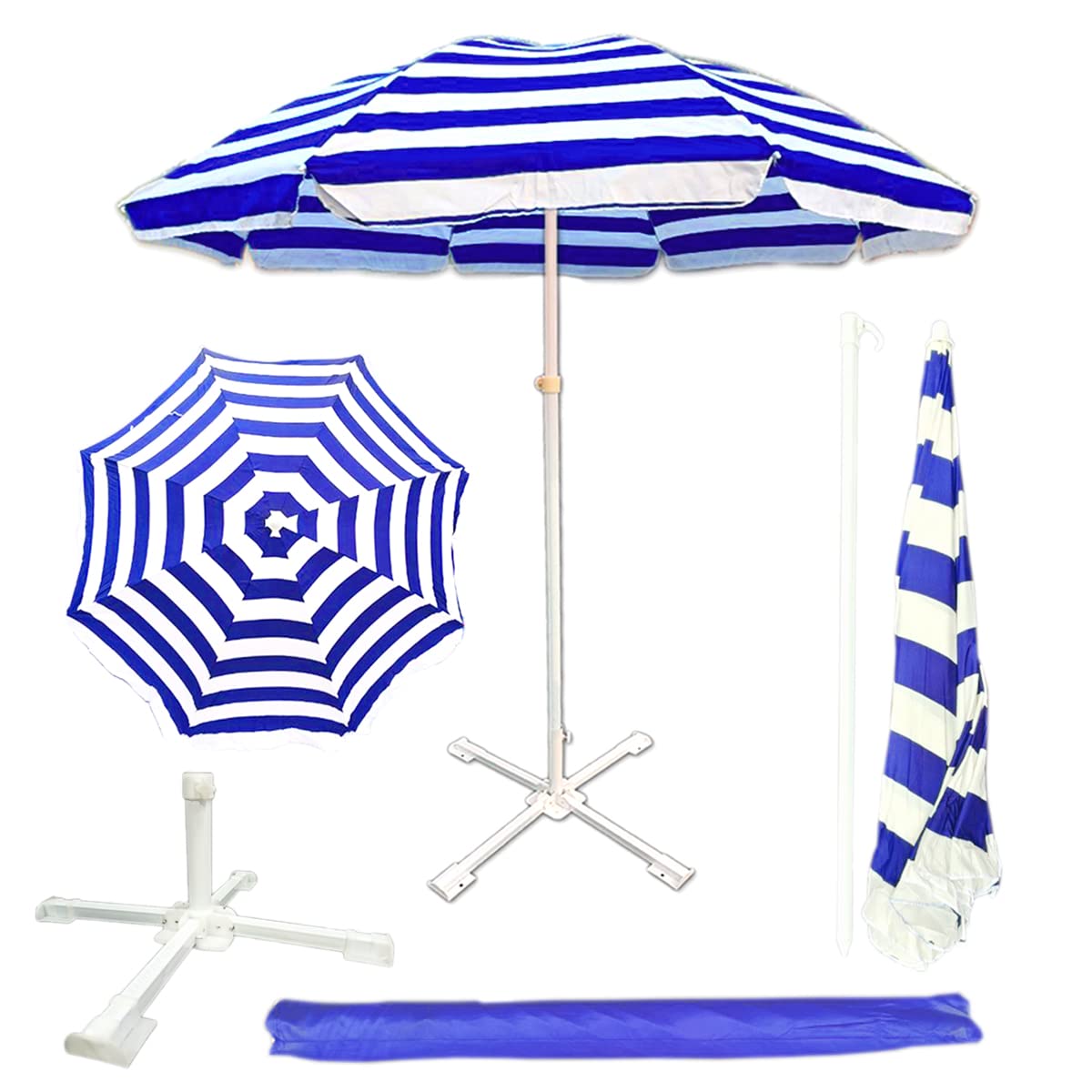 RAINPOPSON Garden Umbrella 7FT With Stand Big Size Outdoor Garden Patio Umbrella A1_19