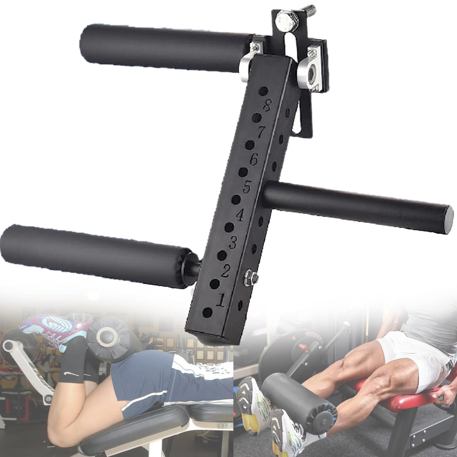 Verstellbare Sitzbeinverlängerung & Curl Maschine für Power Rack, Fitness Squat Rack Zubehör, Beinkraft Curl Übungsgerät
