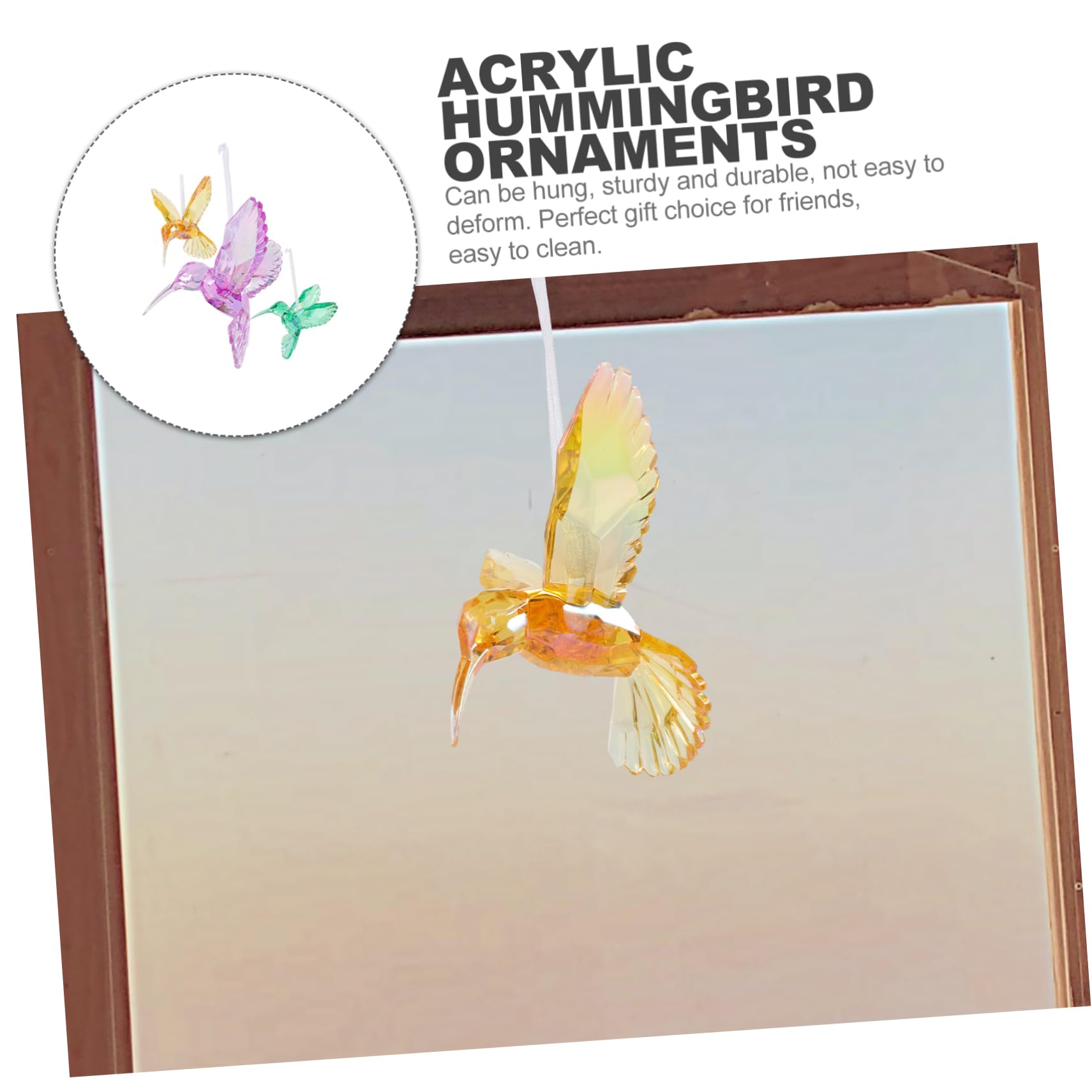 STOBAZA 9stücke Teiliges Hummingbird Ornament Transparentem Irideszentem Design Dekorative Vogelanhänger Für Weihnachten Hochzeiten Und Partys Für Wohnräume Und Garten